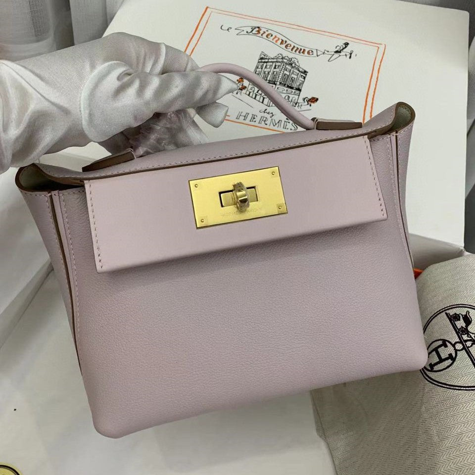 Pronta Entrega – PRONTA-ENTREGA – Bolsa Modelo Hermès Mini 24/24 Mauve