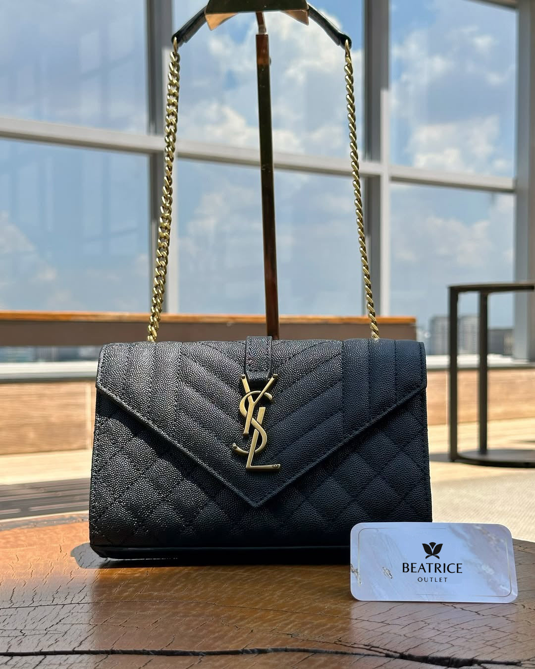 Pronta Entrega – SAINT LAURENT MEDIUM CHAIN BAG BLACK GRAIN