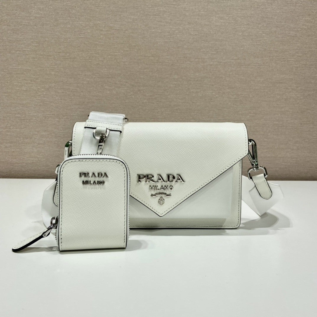 Pronta Entrega – Bolsa Modelo Prada Envelope Mini em Couro Saffiano