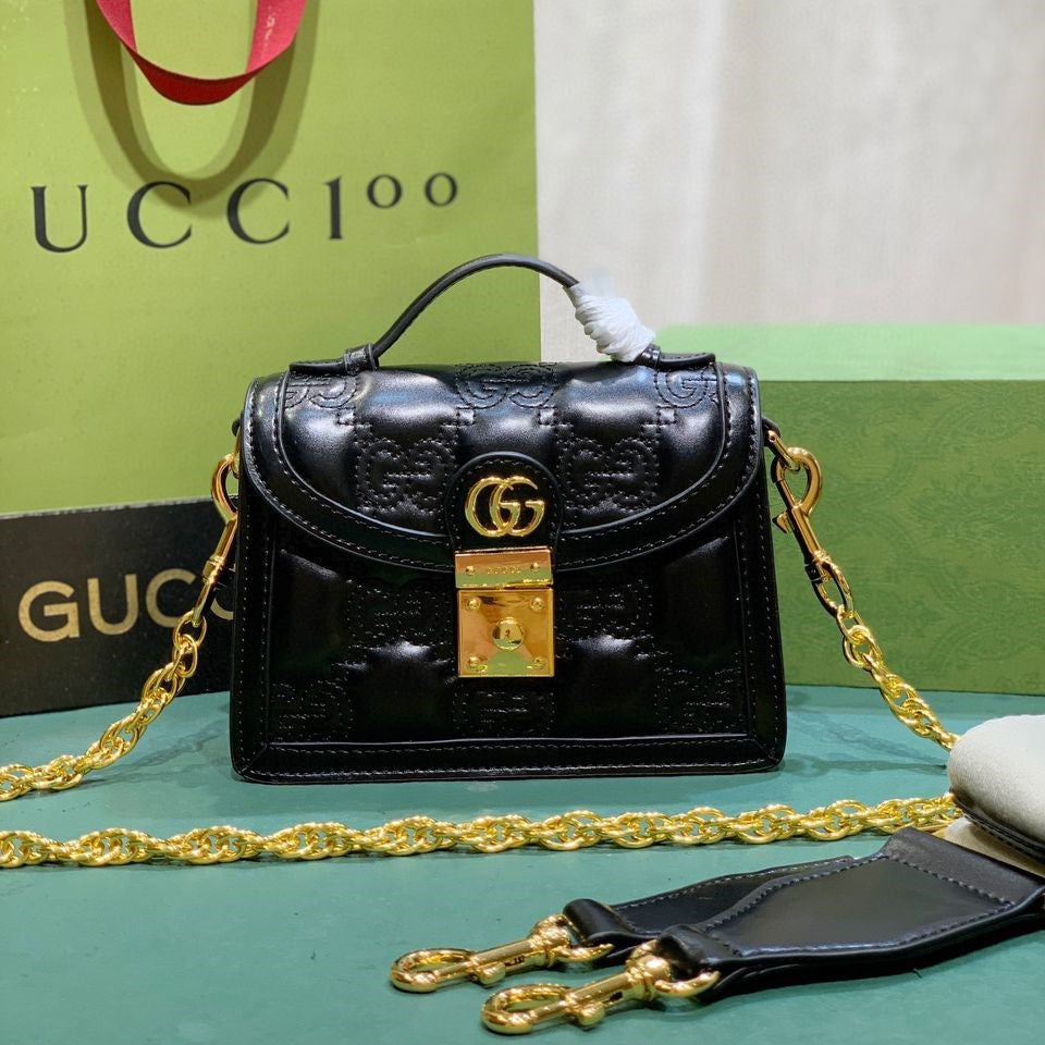 Pronta Entrega – PRONTA-ENTREGA – Bolsa Modelo Gucci tiracolo de couro com GG