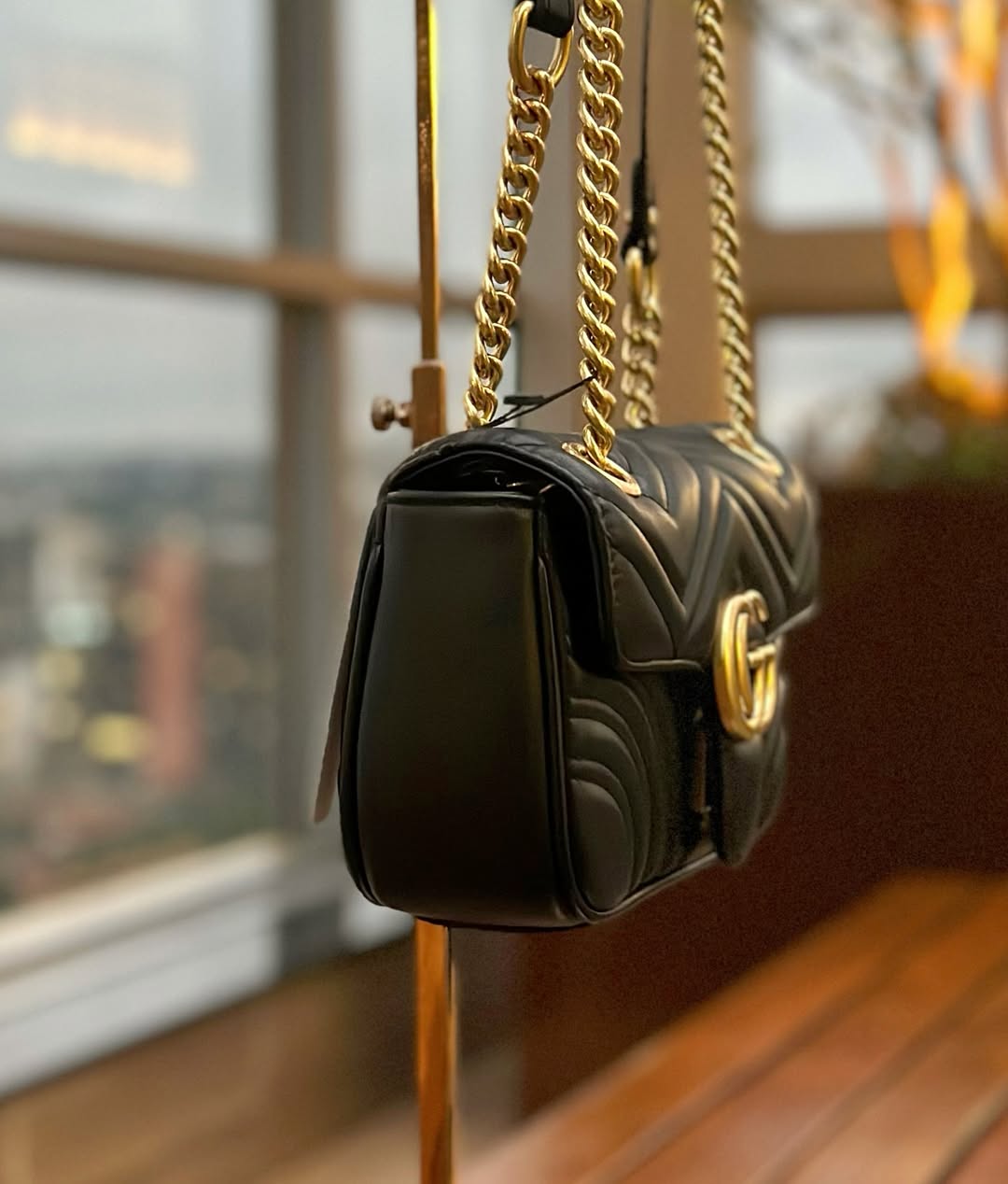 Pronta Entrega – PRONTA-ENTREGA – GUCCI GG MARMONT MATELASSÉ MINI BAG BLACK