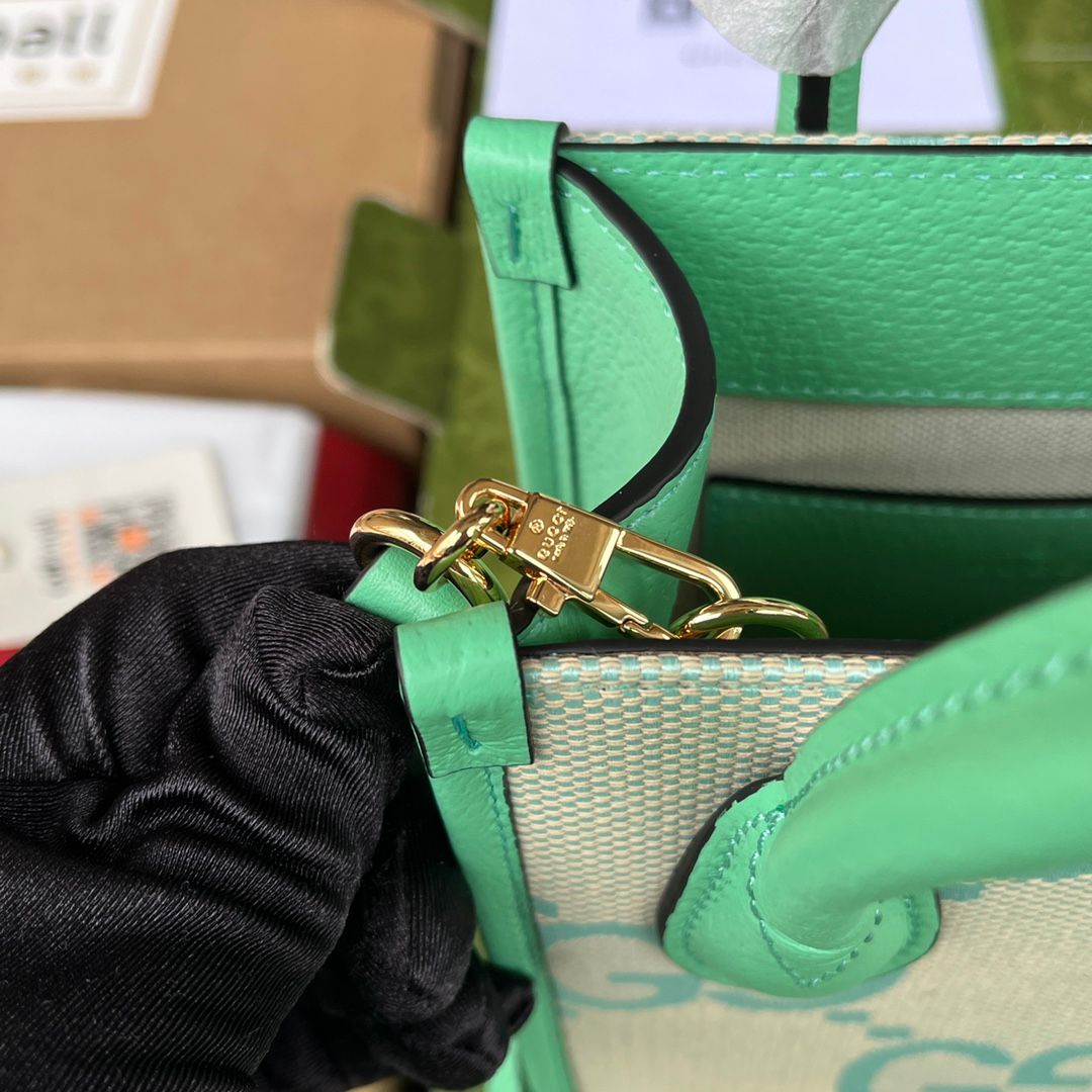 Pronta Entrega – Bolsa Gucci Jumbo GG Mini Tote Bag Menta