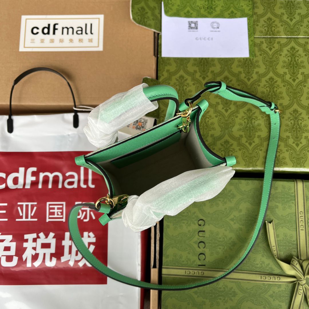 Pronta Entrega – Bolsa Gucci Jumbo GG Mini Tote Bag Menta