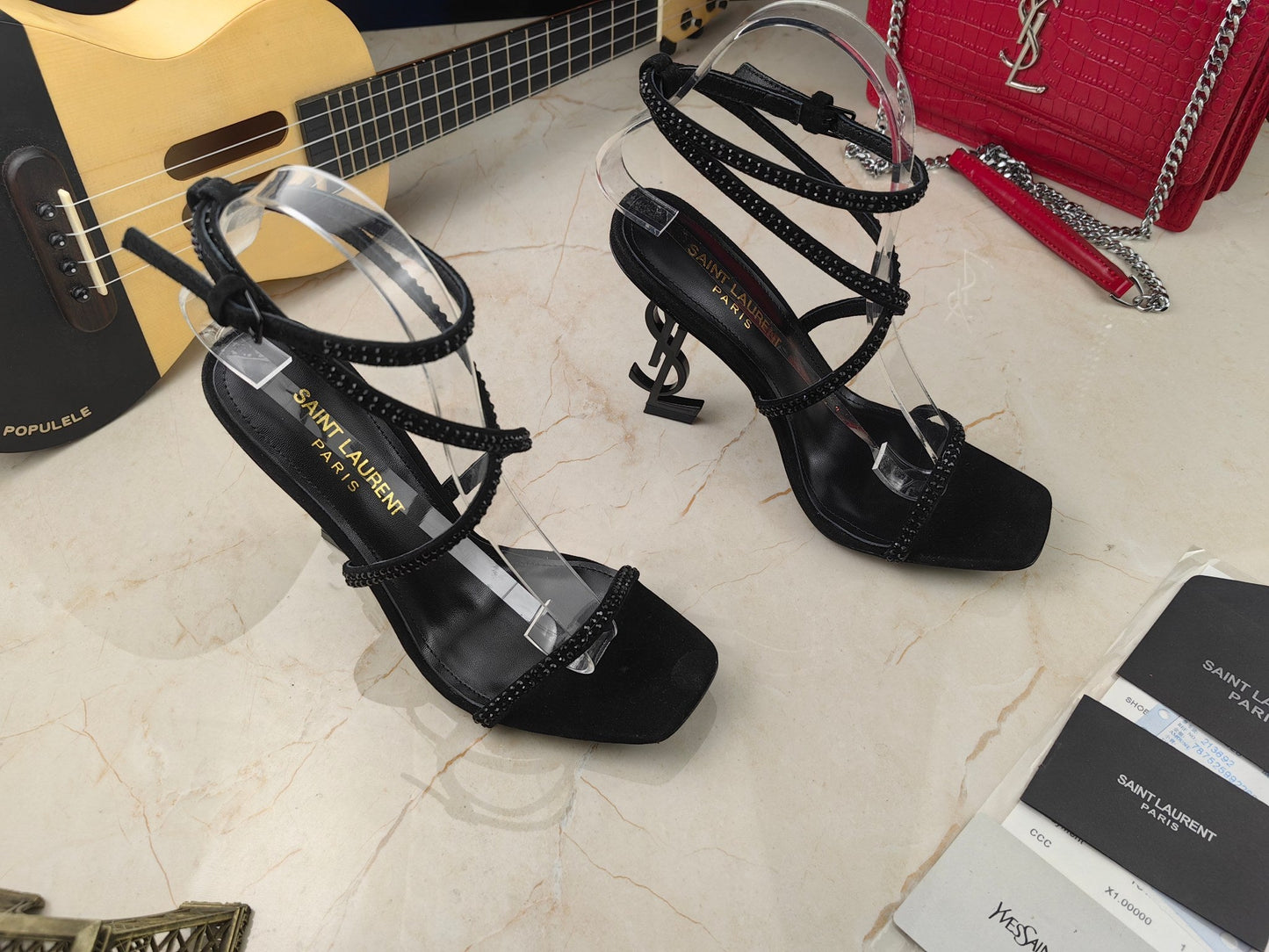 Pronta Entrega – Sandália Modelo Saint Laurent Opyum com salto 110mm