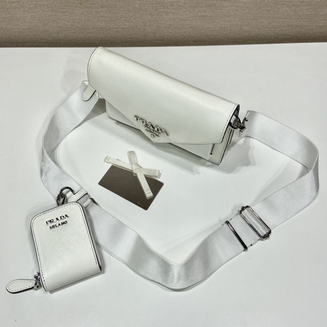Pronta Entrega – Bolsa Modelo Prada Envelope Mini em Couro Saffiano