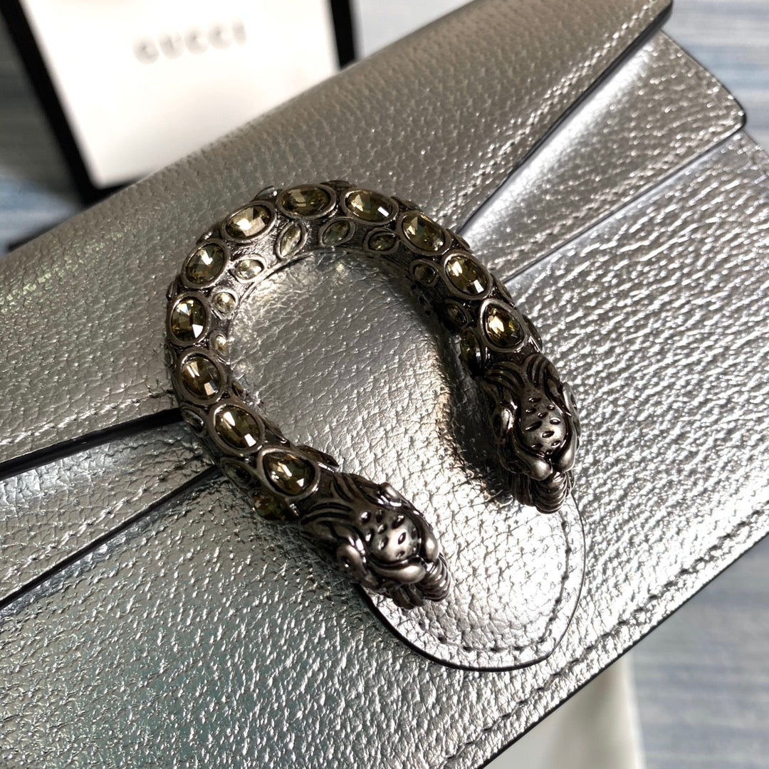 Pronta Entrega – Bolsa Gucci Dionysus Super Mini Metalizada