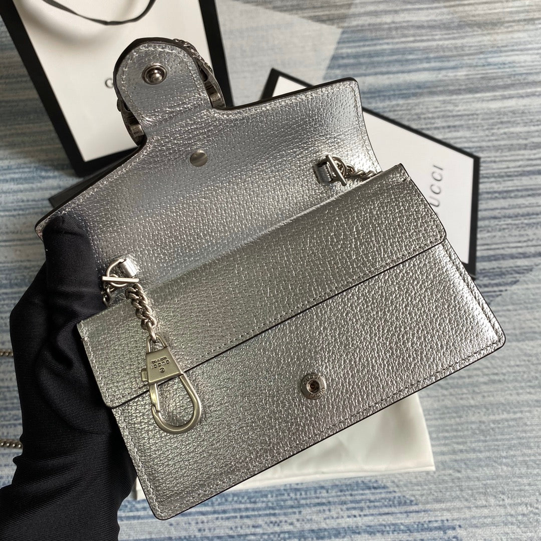 Pronta Entrega – Bolsa Gucci Dionysus Super Mini Metalizada