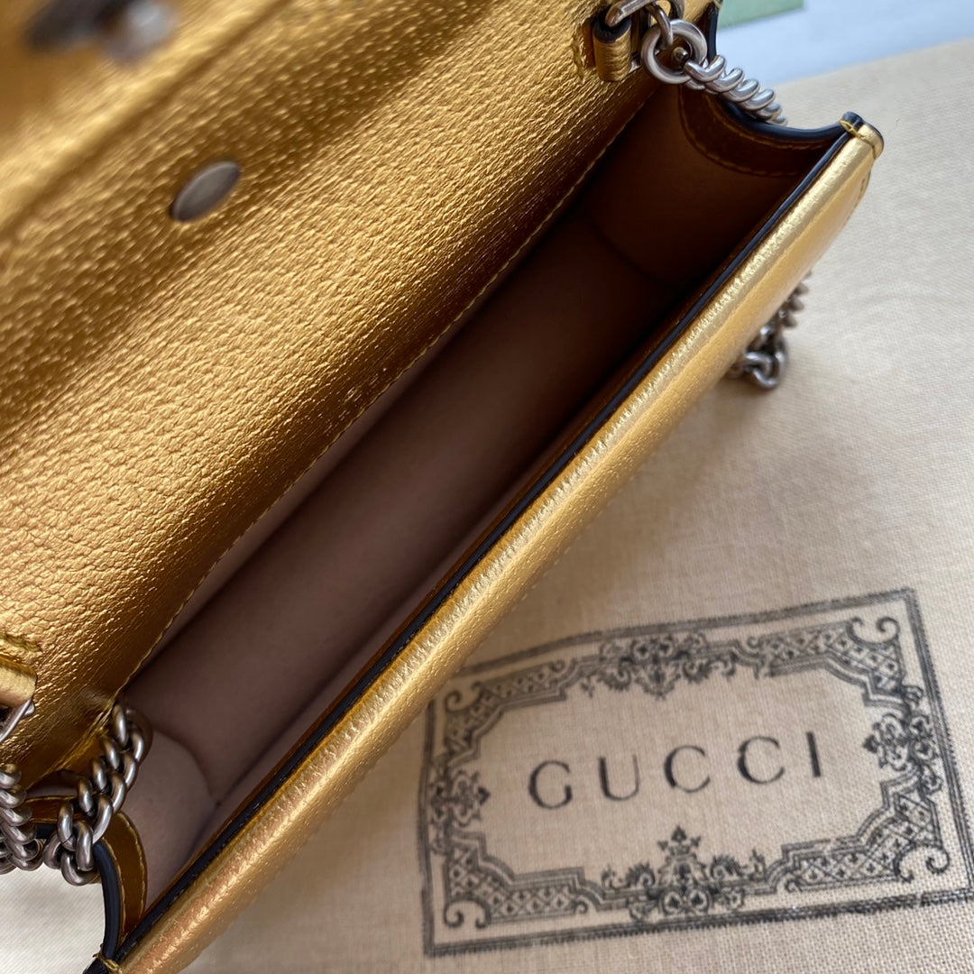 Pronta Entrega – Bolsa Gucci Dionysus Super Mini Metalizada