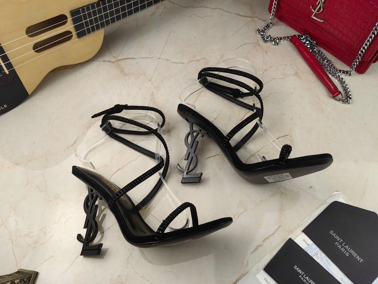 Pronta Entrega – Sandália Modelo Saint Laurent Opyum com salto 110mm