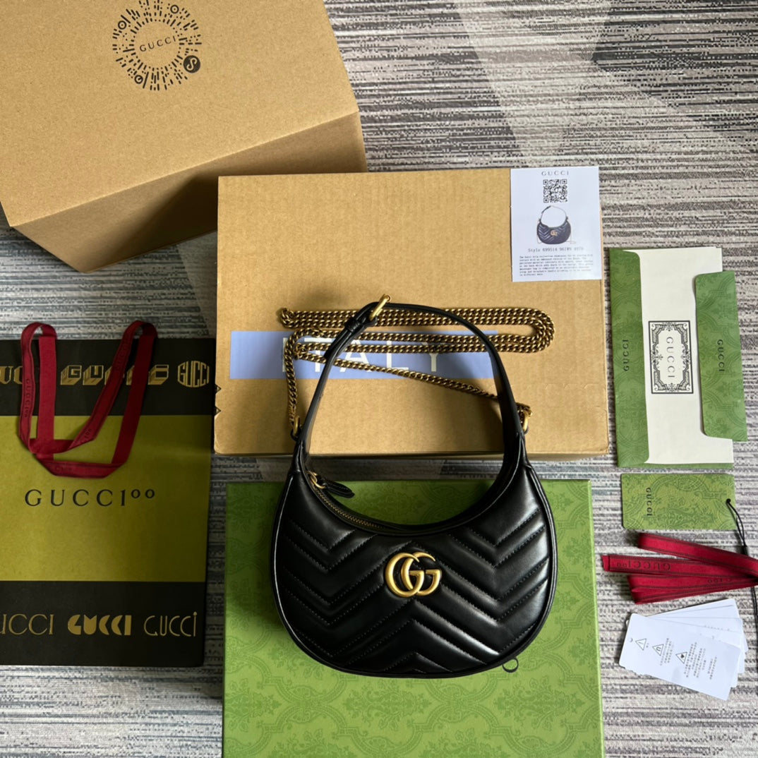 Pronta Entrega – Bolsa Gucci Mini GG Marmont Meia Lua