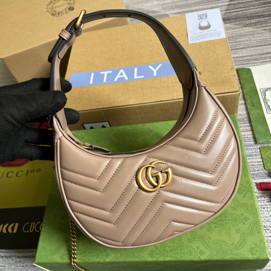 Pronta Entrega – Bolsa Gucci Mini GG Marmont Meia Lua