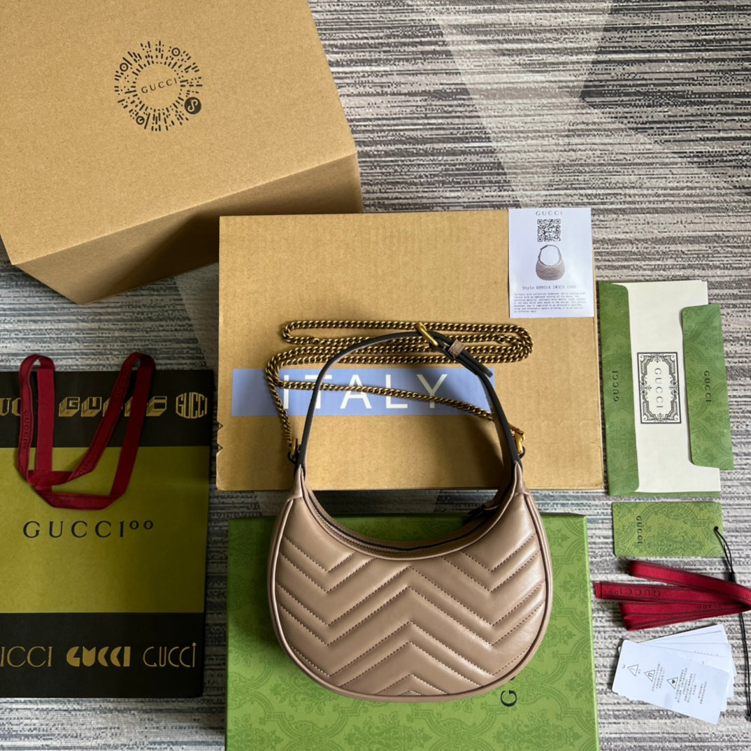 Pronta Entrega – Bolsa Gucci Mini GG Marmont Meia Lua