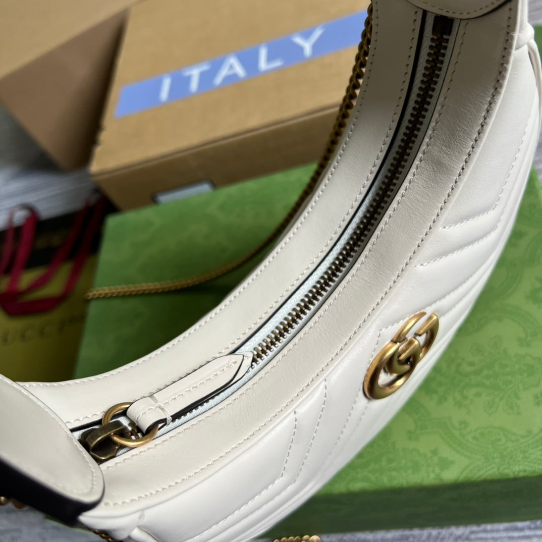Pronta Entrega – Bolsa Gucci Mini GG Marmont Meia Lua