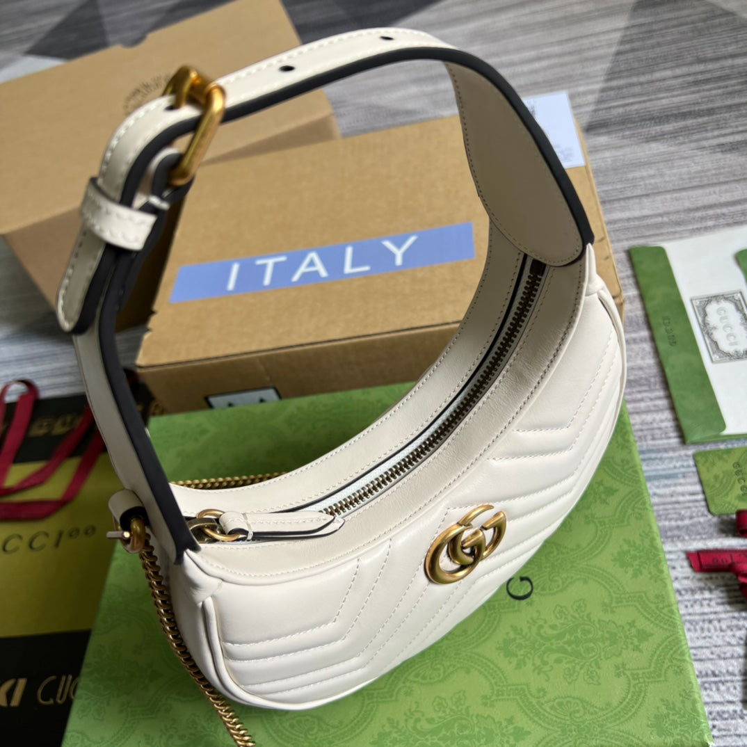 Pronta Entrega – Bolsa Gucci Mini GG Marmont Meia Lua