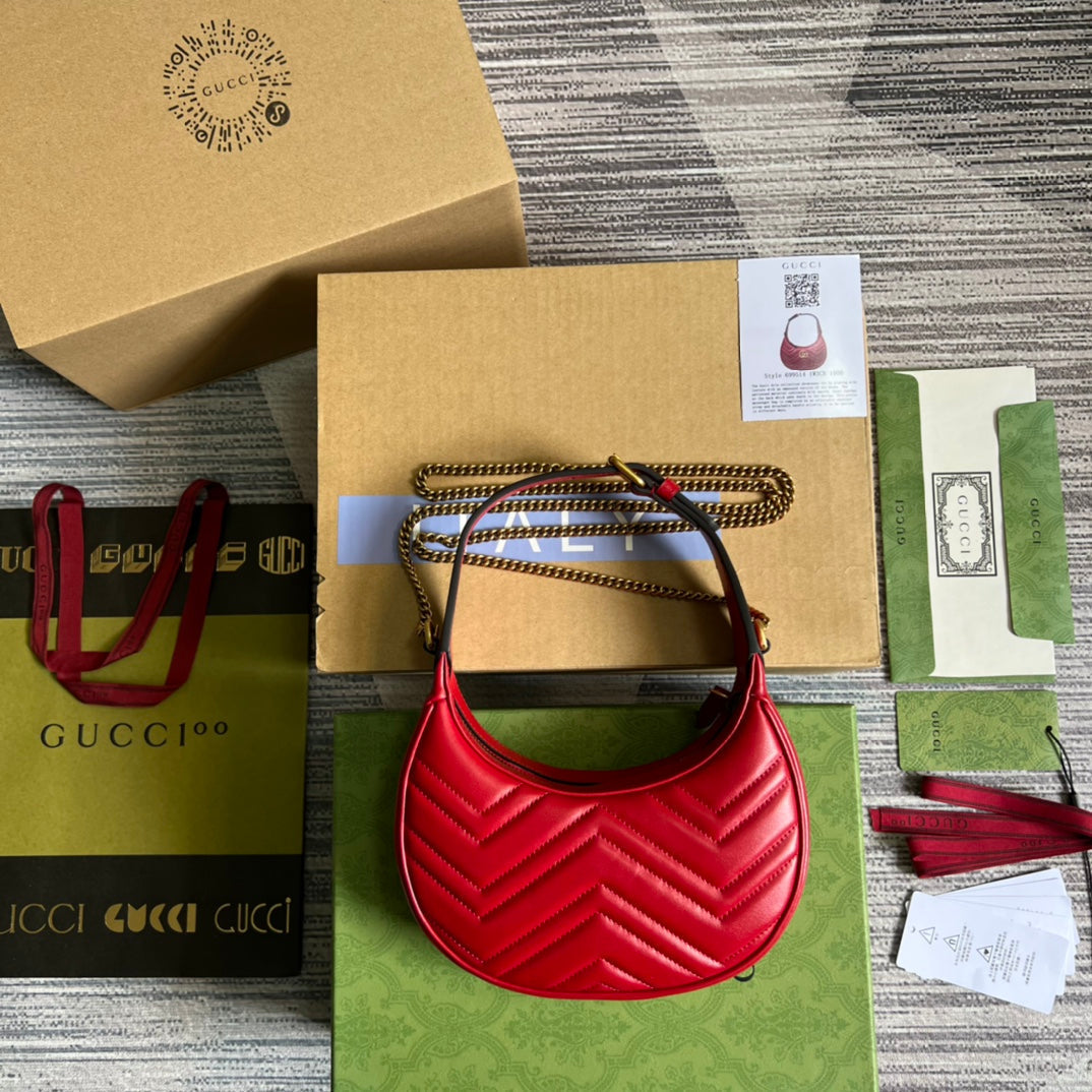 Pronta Entrega – Bolsa Gucci Mini GG Marmont Meia Lua