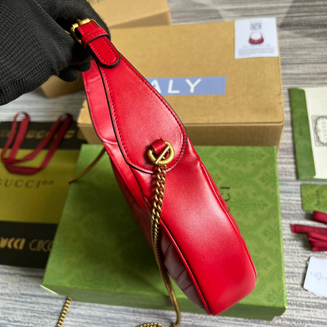 Pronta Entrega – Bolsa Gucci Mini GG Marmont Meia Lua