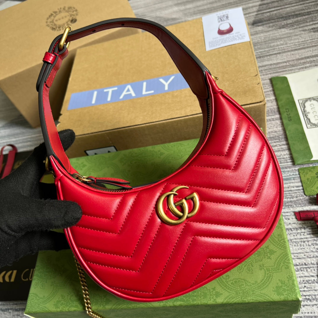 Pronta Entrega – Bolsa Gucci Mini GG Marmont Meia Lua