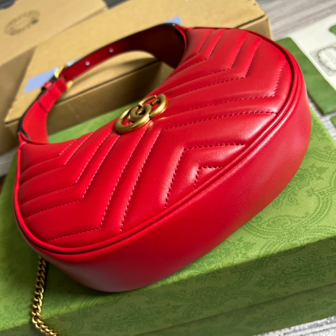 Pronta Entrega – Bolsa Gucci Mini GG Marmont Meia Lua