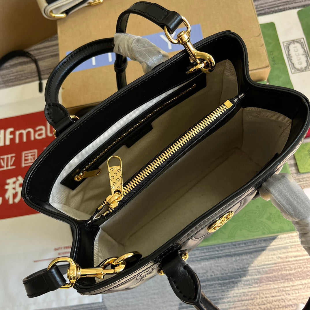 Pronta Entrega – Bolsa Gucci GG matelassê Mini com Alça Superior
