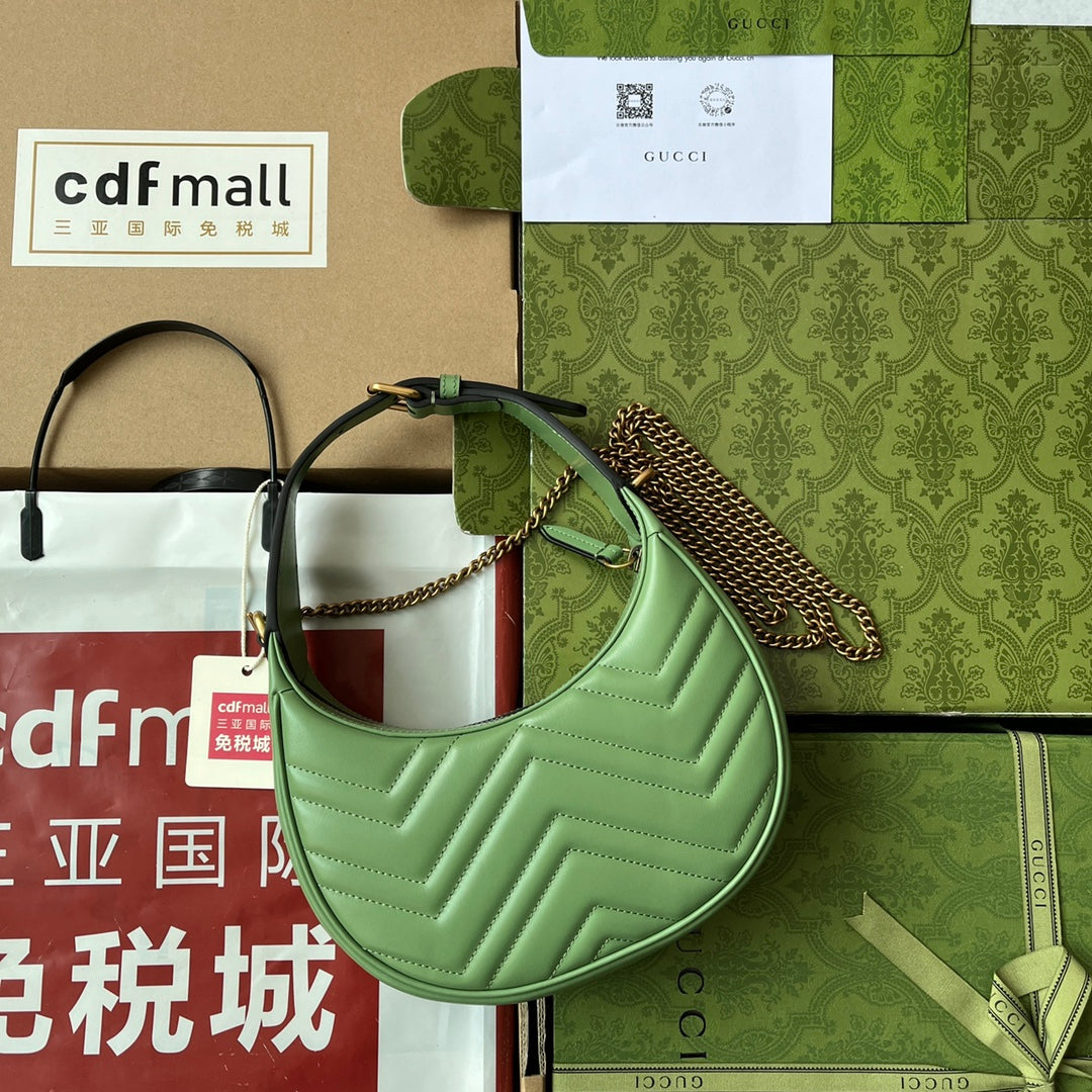 Pronta Entrega – Bolsa Gucci Mini GG Marmont Meia Lua