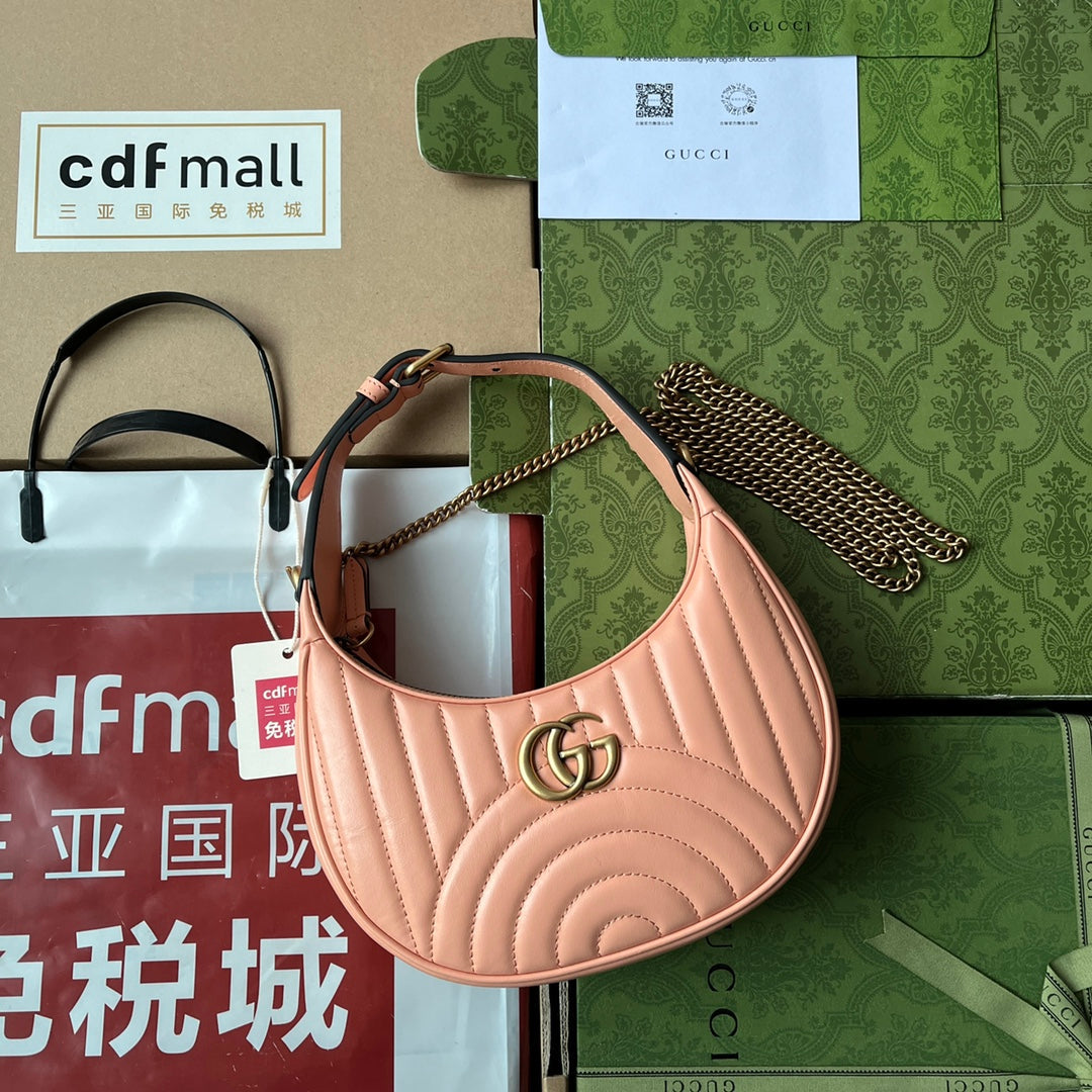 Pronta Entrega – Bolsa Gucci Mini GG Marmont Meia Lua
