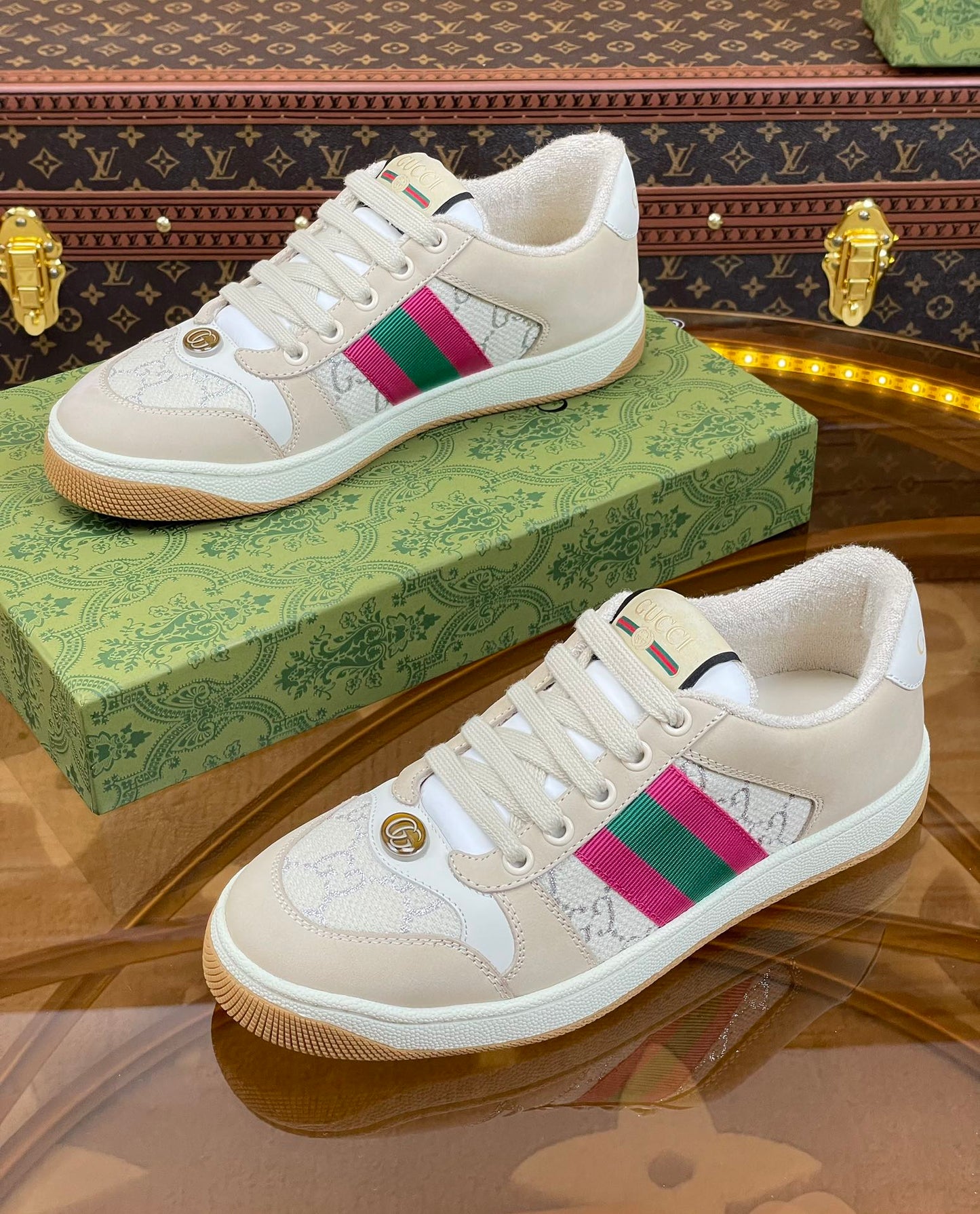 Pronta Entrega – Tênis Gucci Screener de Couro