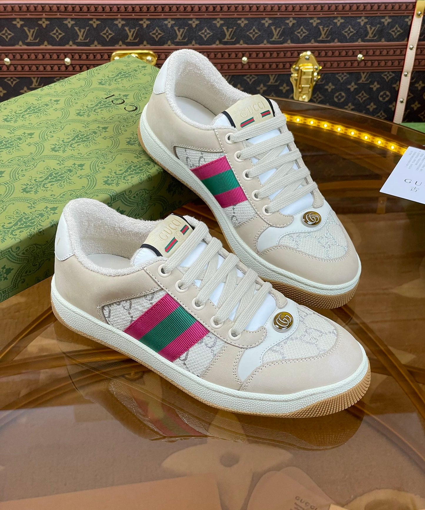 Pronta Entrega – Tênis Gucci Screener de Couro