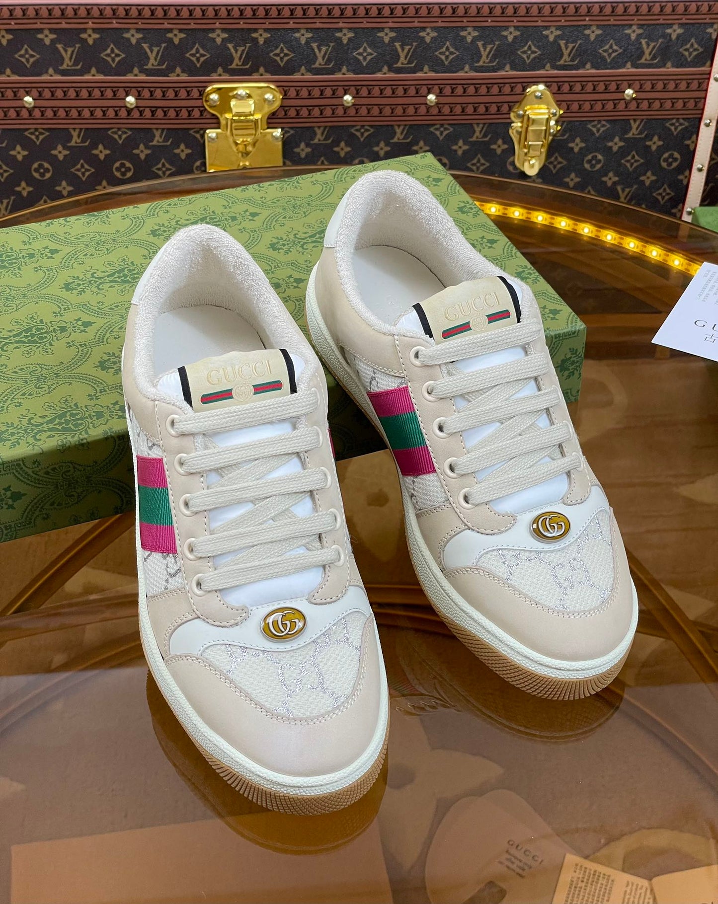 Pronta Entrega – Tênis Gucci Screener de Couro