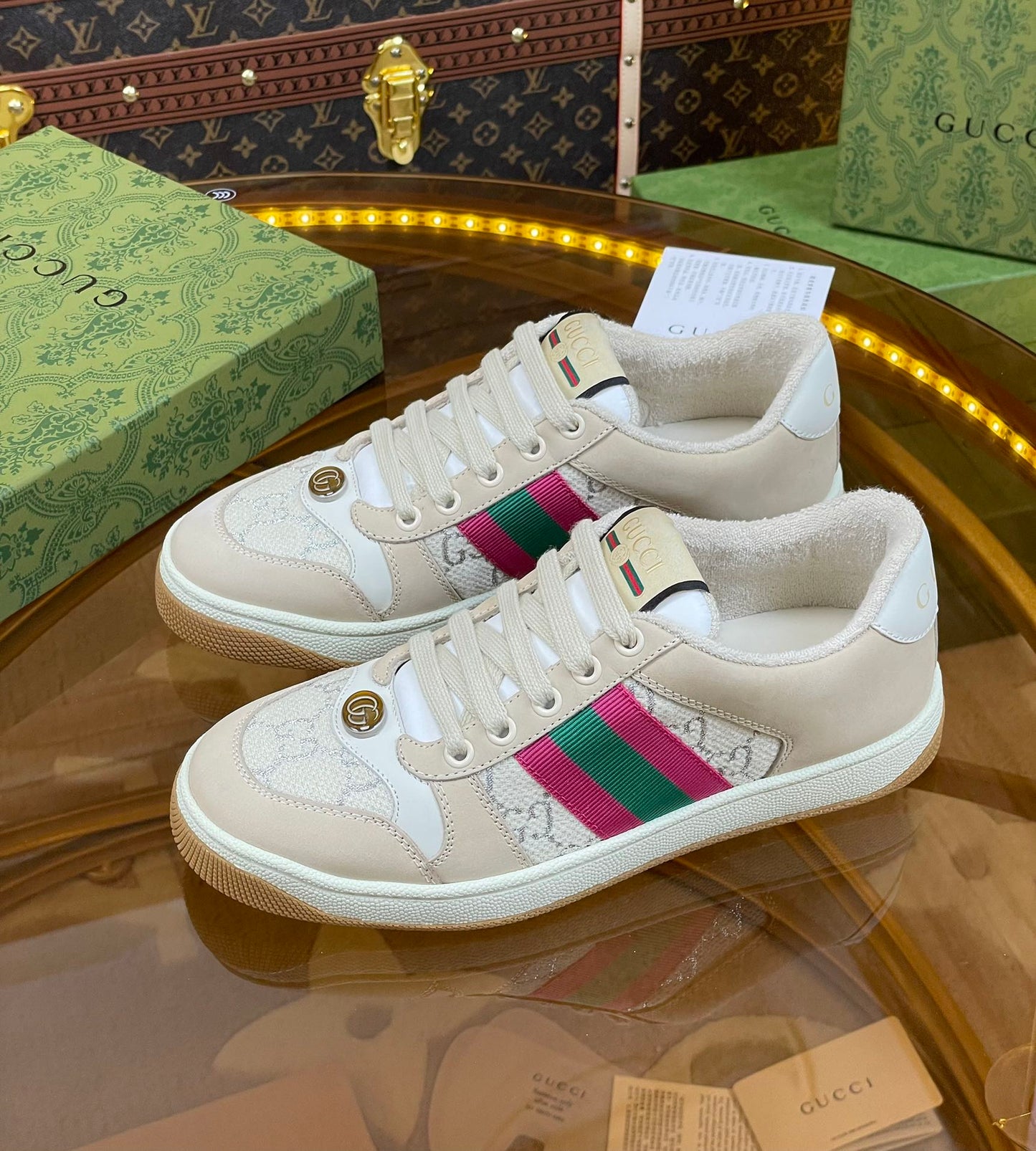 Pronta Entrega – Tênis Gucci Screener de Couro