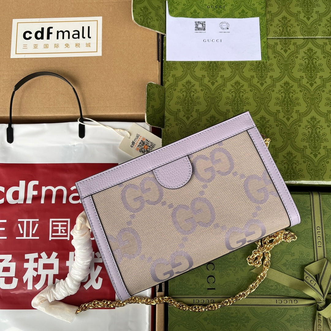 Pronta Entrega – Bolsa Gucci Modelo Ophidia com Double G Pequena de Ombro Estampada