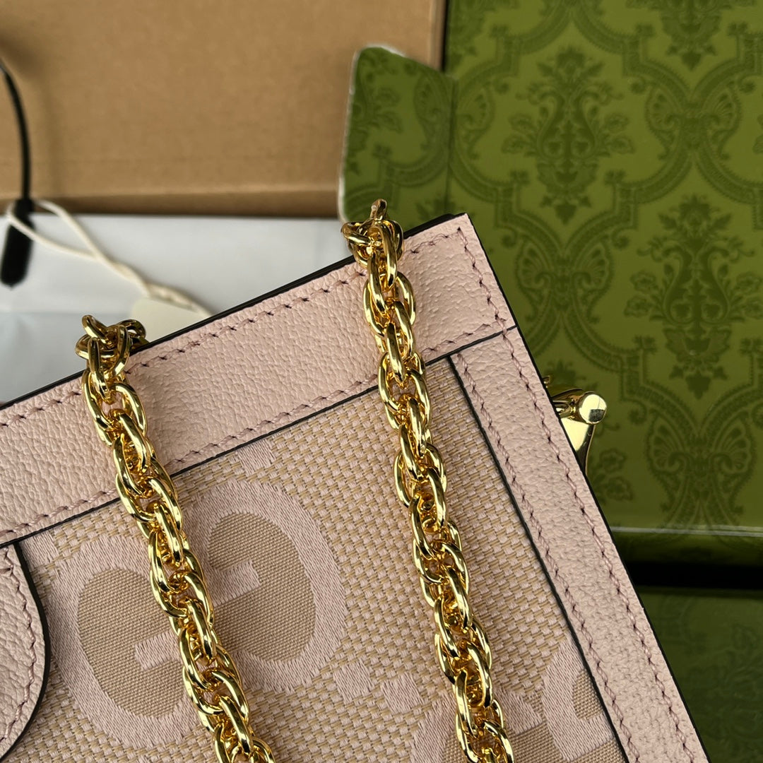 Pronta Entrega – Bolsa Gucci Modelo Ophidia com Double G Pequena de Ombro Estampada