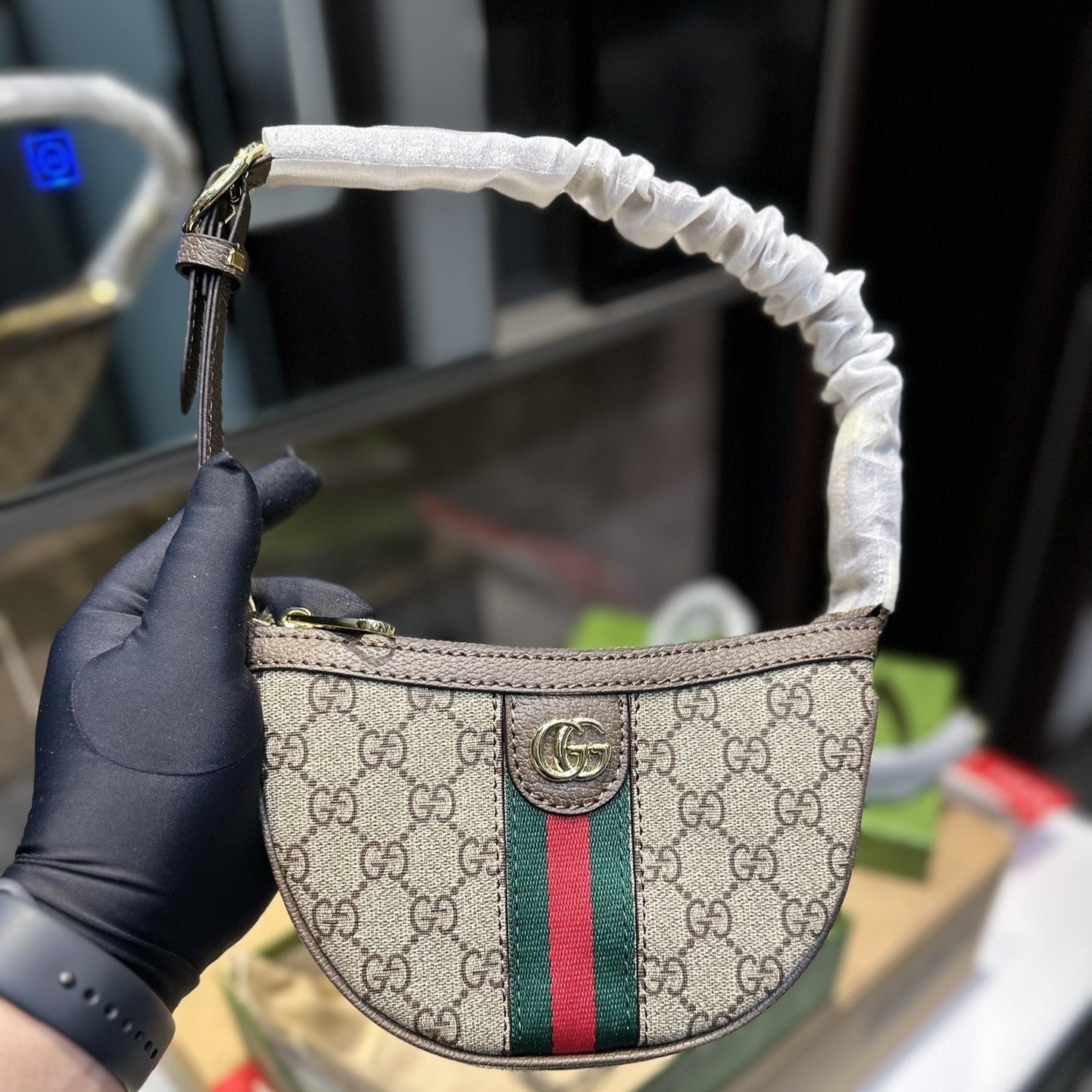 Pronta Entrega – Bolsa Tiracolo Modelo Gucci Ophidia GG pequena