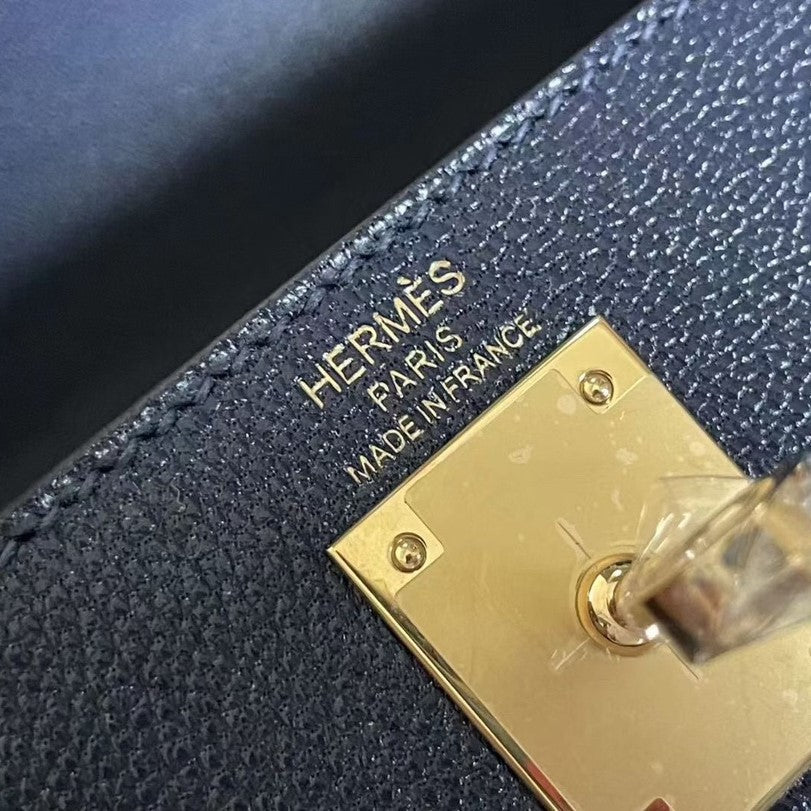Pronta Entrega – Bolsa Modelo Hermes Mini Kelly Pochette Preto Epsom Gold Hardware