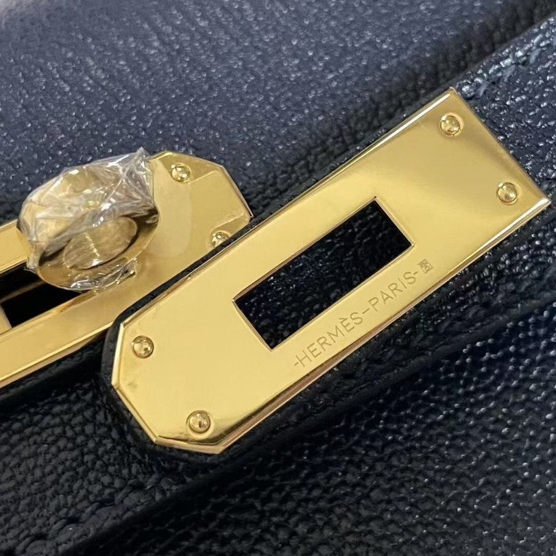 Pronta Entrega – Bolsa Modelo Hermes Mini Kelly Pochette Preto Epsom Gold Hardware
