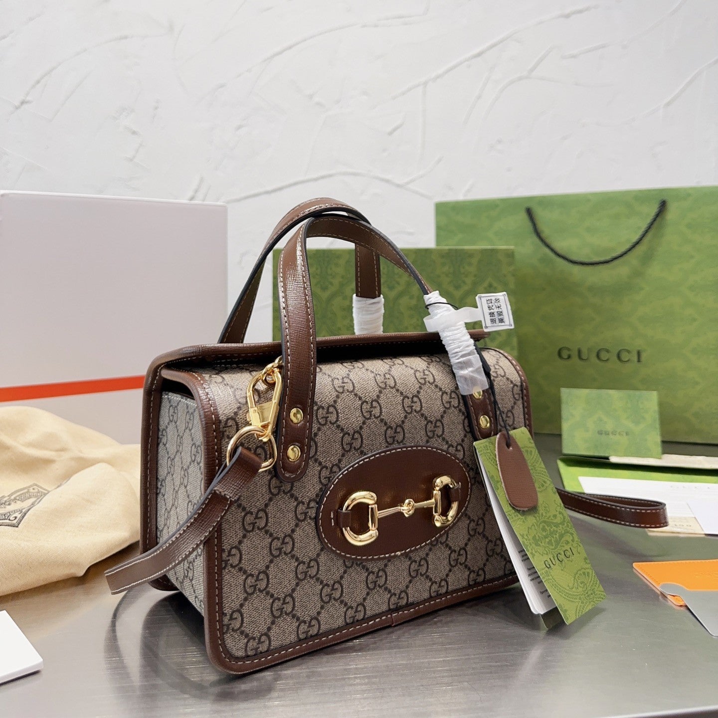 Pronta Entrega – Bolsa Modelo Gucci mini com detalhe Horsebit 1955