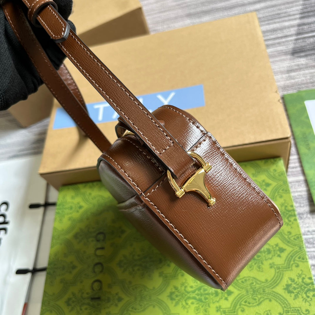 Pronta Entrega – Bolsa Modelo Gucci Horsebit 1955 Brown Pequena