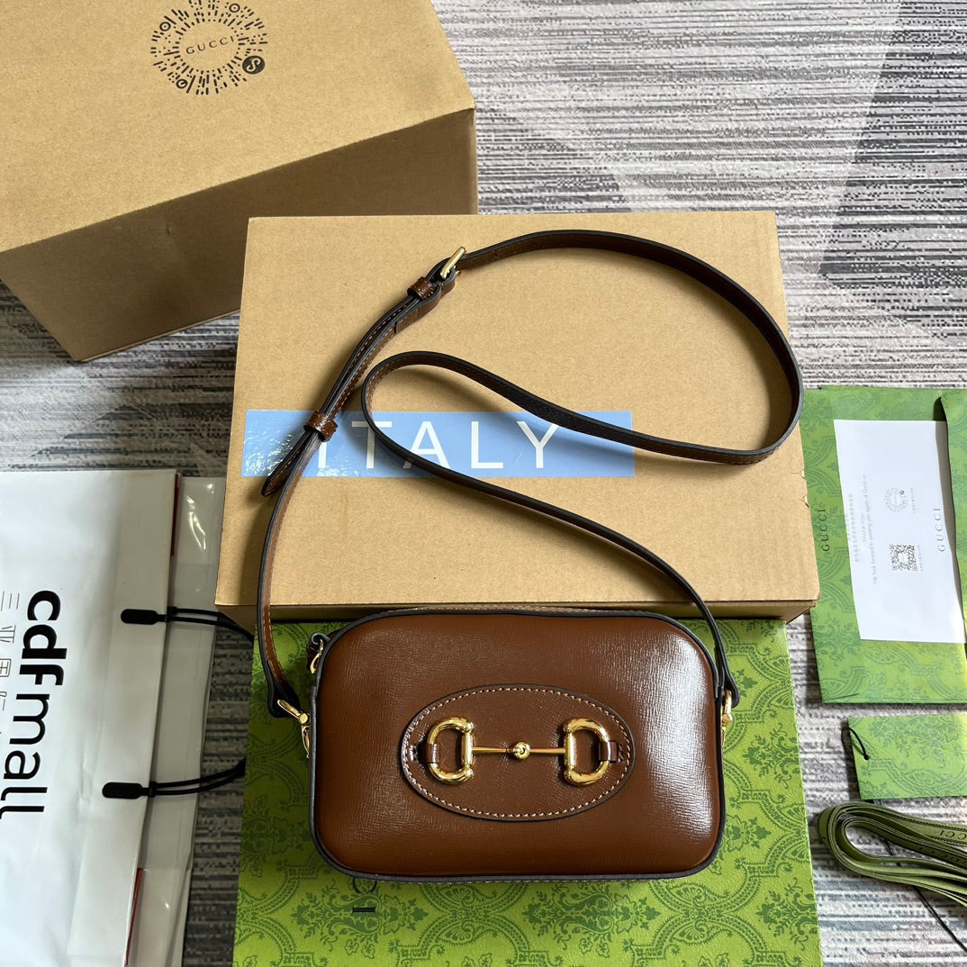 Pronta Entrega – Bolsa Modelo Gucci Horsebit 1955 Brown Pequena