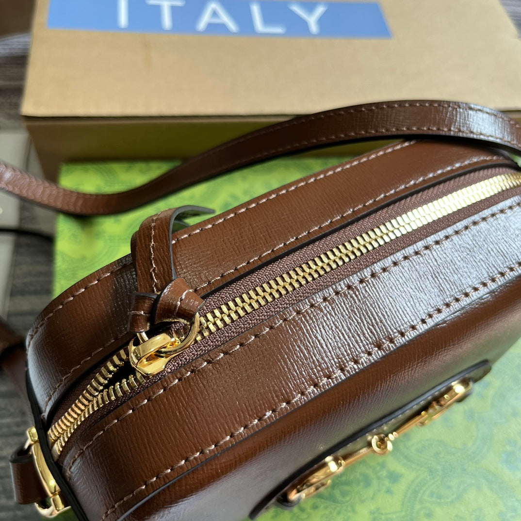 Pronta Entrega – Bolsa Modelo Gucci Horsebit 1955 Brown Pequena