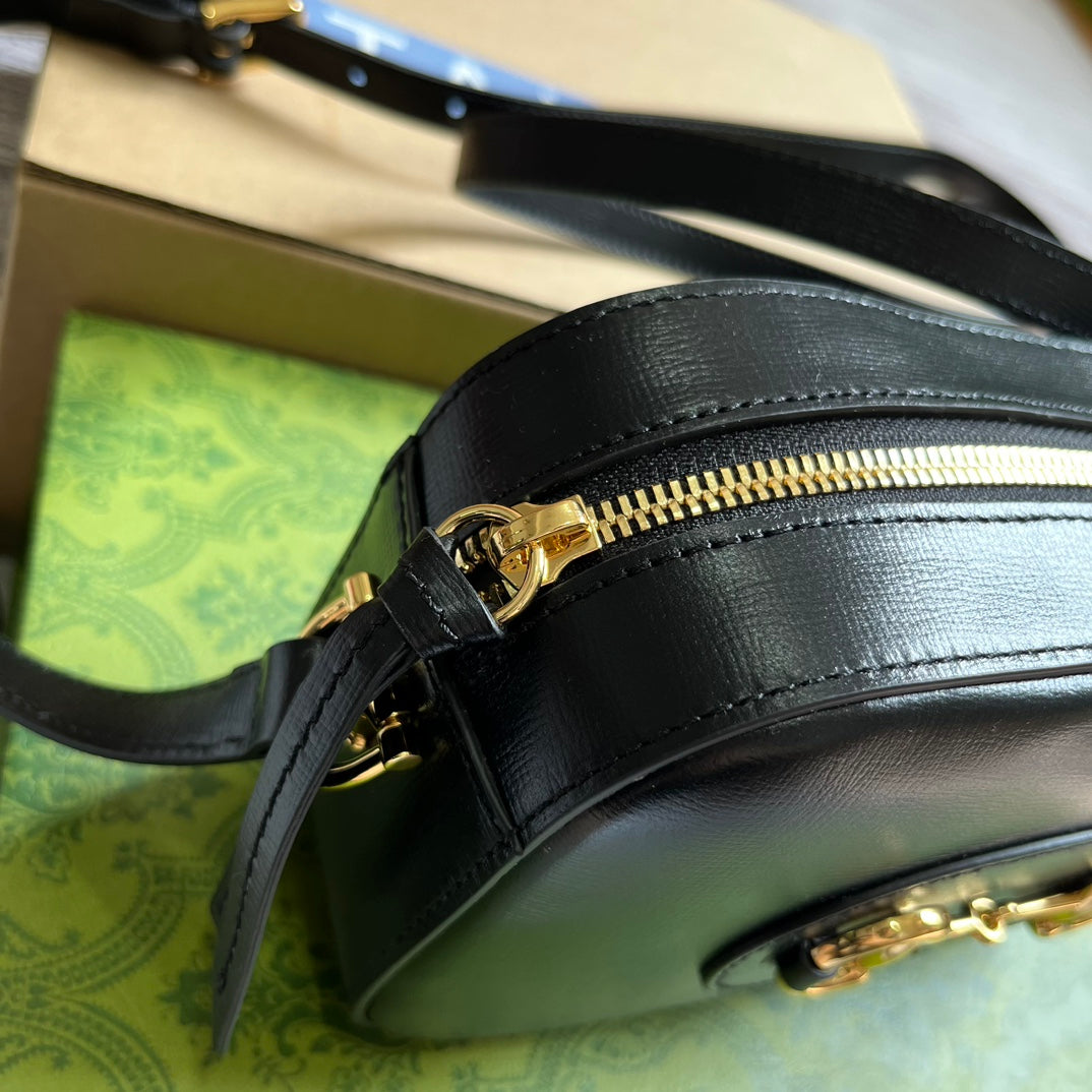 Pronta Entrega – Bolsa Modelo Gucci Horsebit 1955 Black Pequena