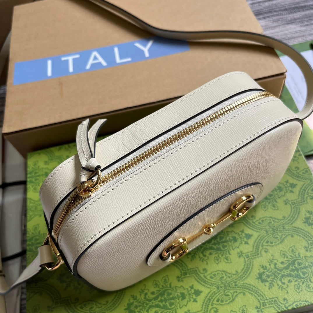Pronta Entrega – Bolsa Modelo Gucci Horsebit 1955 White Pequena