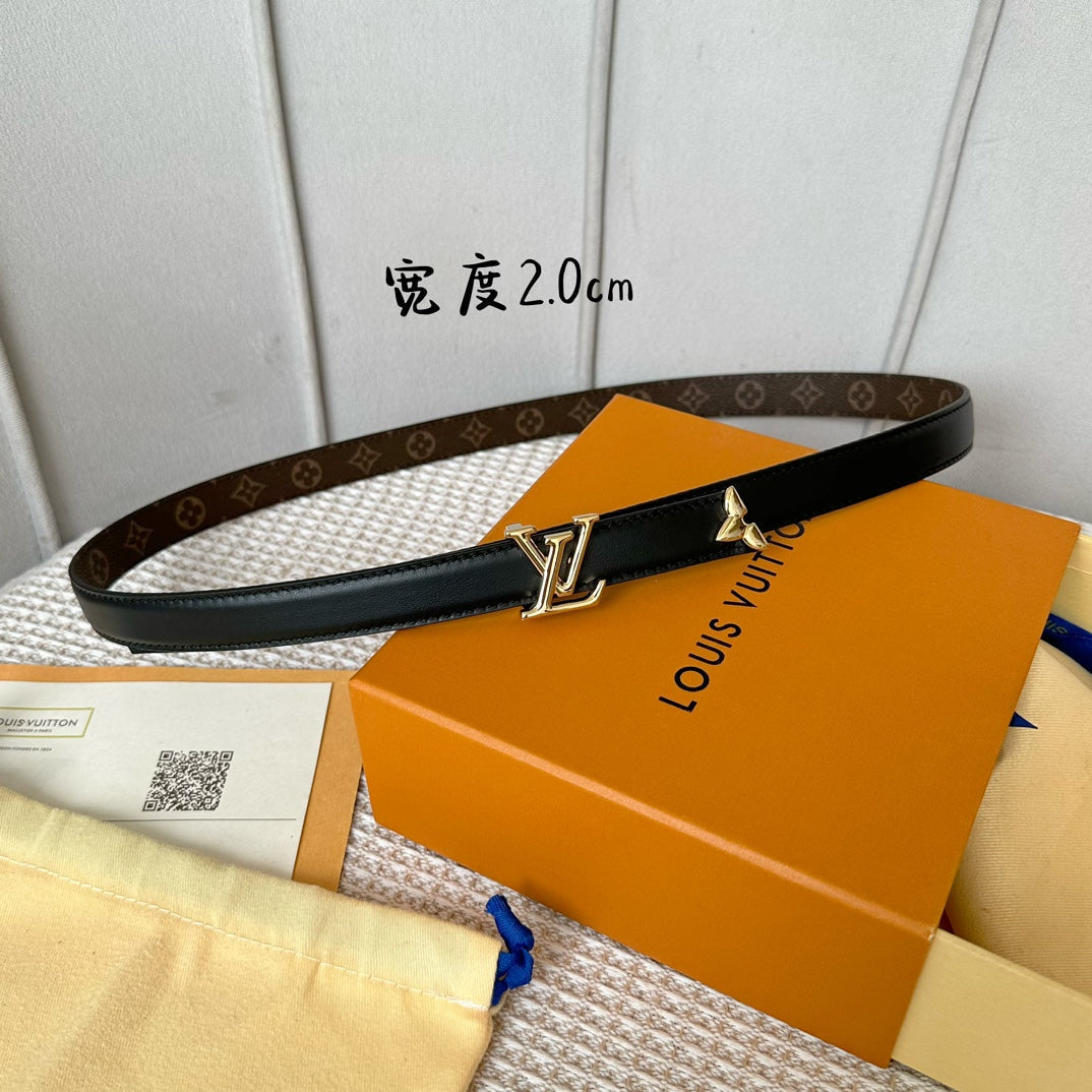 Pronta Entrega – Cinto Modelo Lоuіѕ Vuіttоn Reversível Pretty LV 20 mm
