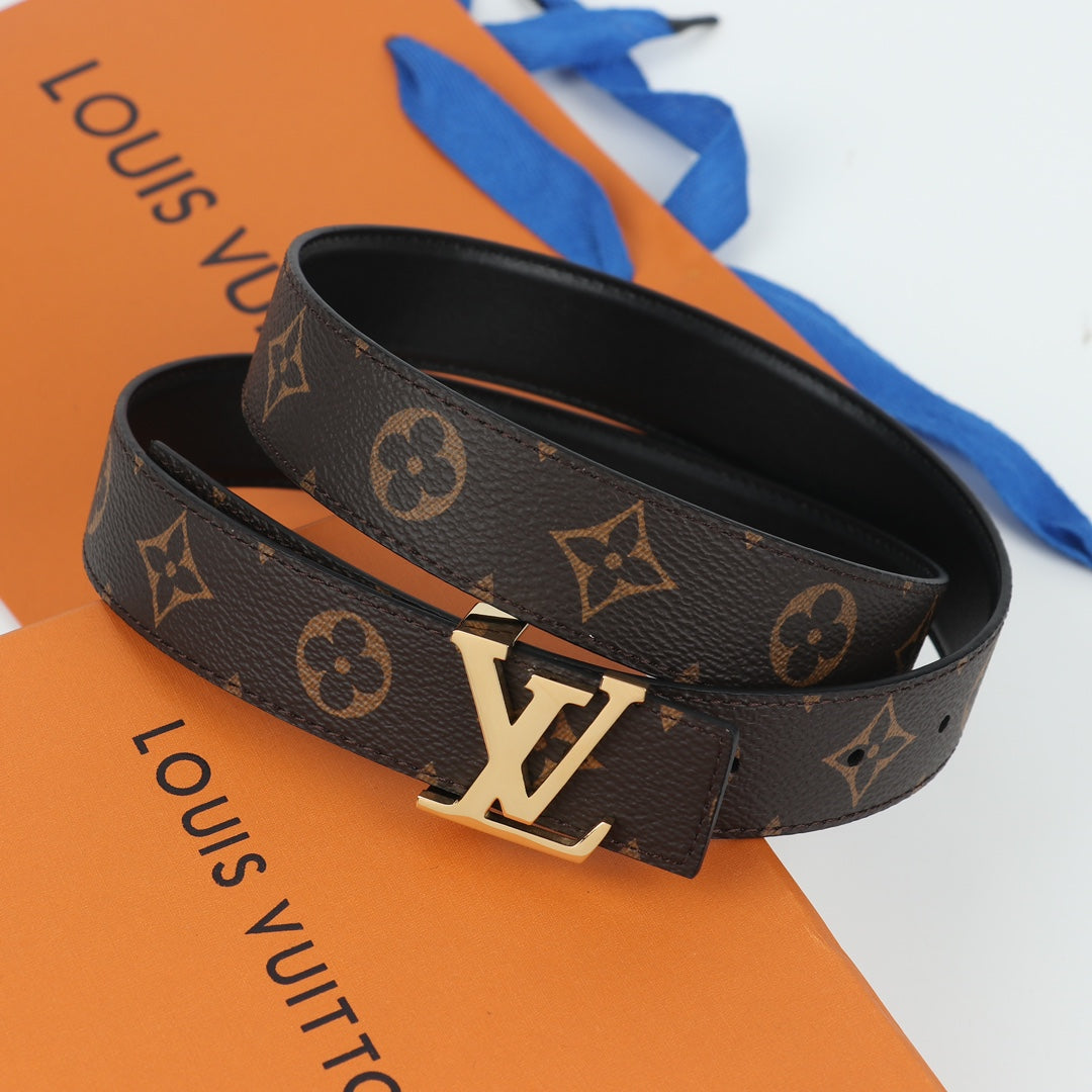 Pronta Entrega – PRONTA-ENTREGA – Cinto Modelo Louis Vuitton Reversível LV Initiales 30 mm