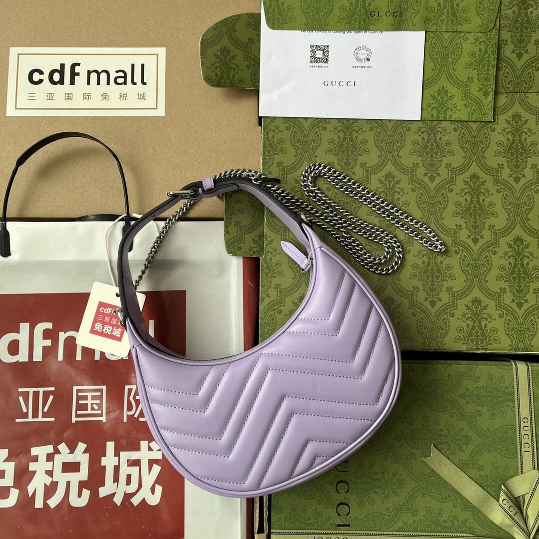 Pronta Entrega – Bolsa Gucci Mini GG Marmont Meia Lua