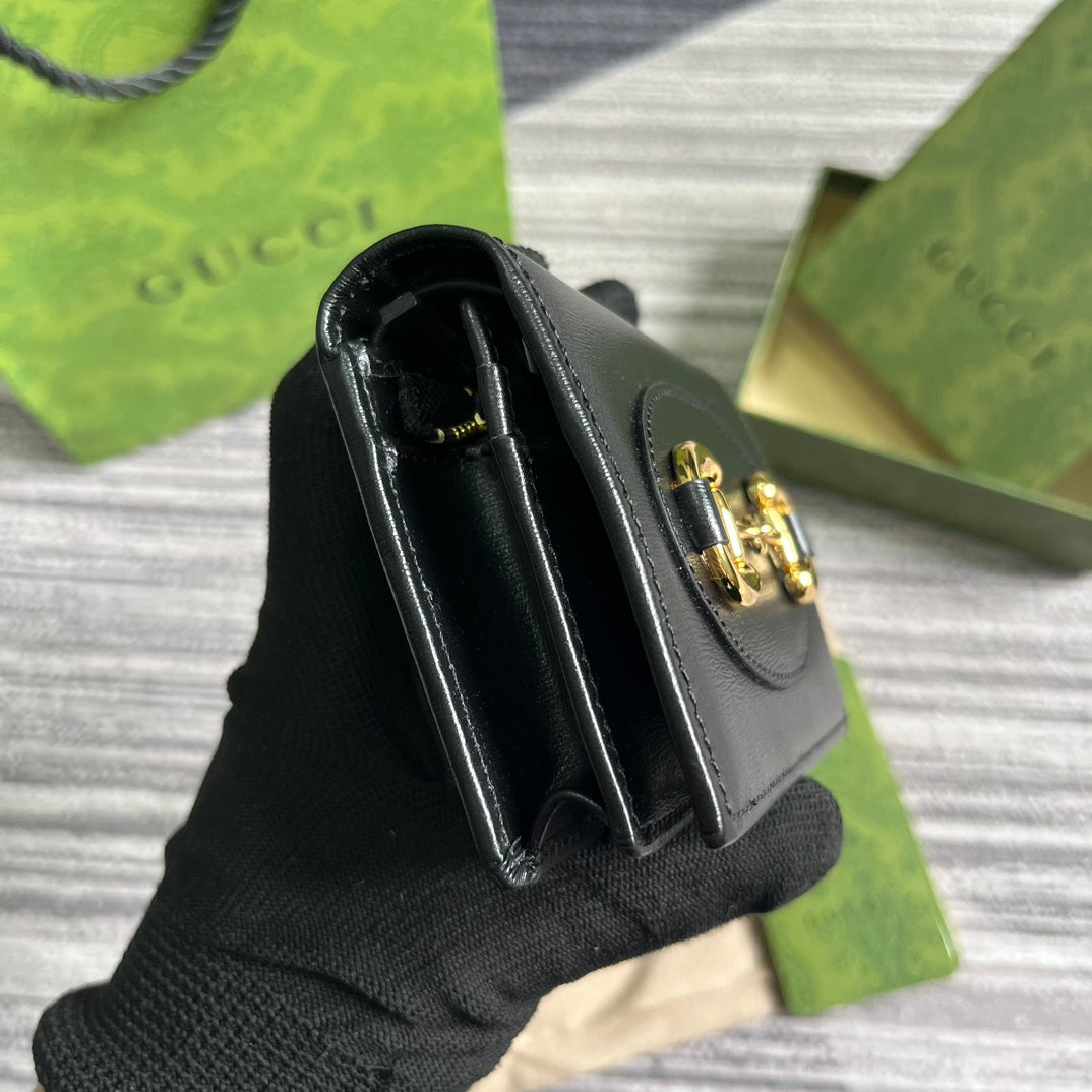 Pronta Entrega – Carteira Porta Cartões Modelo Gucci Horsebit 1955