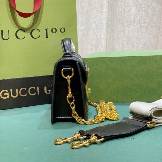 Pronta Entrega – PRONTA-ENTREGA – Bolsa Modelo Gucci tiracolo de couro com GG