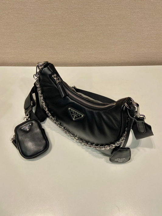 Pronta Entrega – Bolsa ombro Prada Re-Edition 2005 couro napa acolchoado