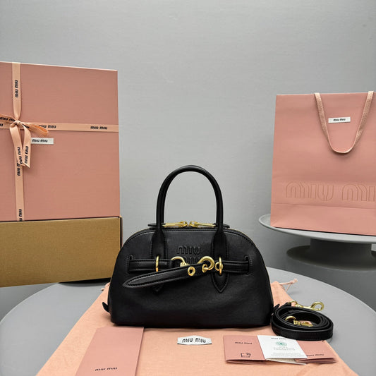 Pronta Entrega – Bolsa Miu Miu de Mão Aventure Pequena em Couro Napa