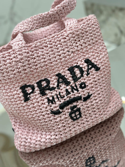 Pronta Entrega – PRONTA-ENTREGA – Bolsa Modelo Prada Tote Pequena de Ráfia