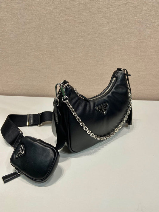 Pronta Entrega – Bolsa ombro Prada Re-Edition 2005 couro napa acolchoado