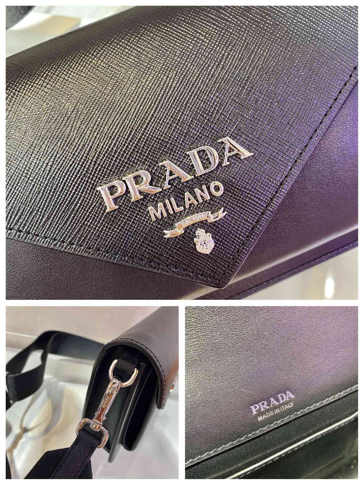 Pronta Entrega – Bolsa Modelo Prada Envelope Mini em Couro Saffiano